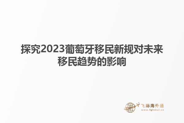 探究2023葡萄牙移民新规对未来移民趋势的影响