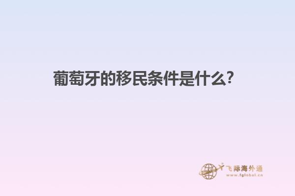 葡萄牙的移民条件是什么？