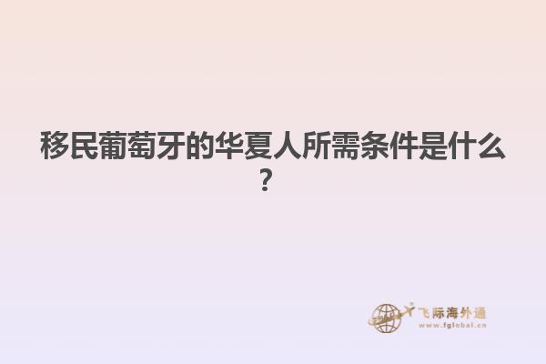 移民葡萄牙的华夏人所需条件是什么？