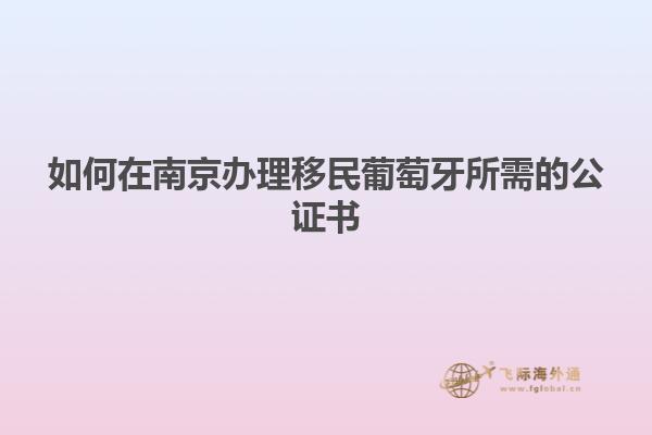 如何在南京办理移民葡萄牙所需的公证书