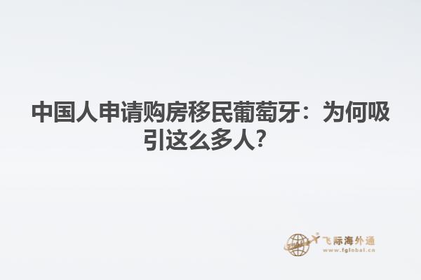 中国人申请购房移民葡萄牙：为何吸引这么多人？