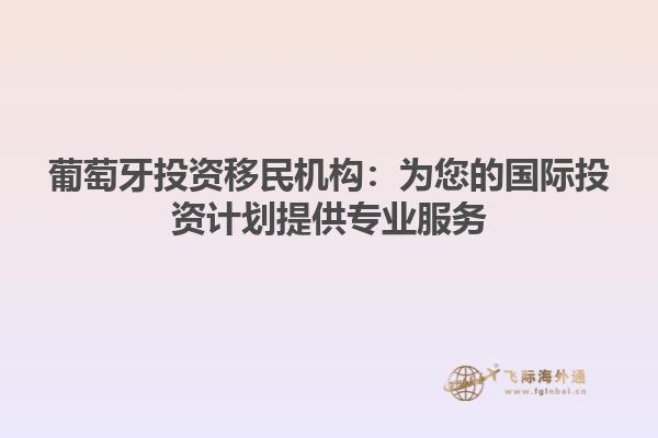 葡萄牙投资移民机构：为您的国际投资计划提供专业服务