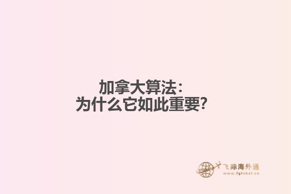 加拿大算法：为什么它如此重要？