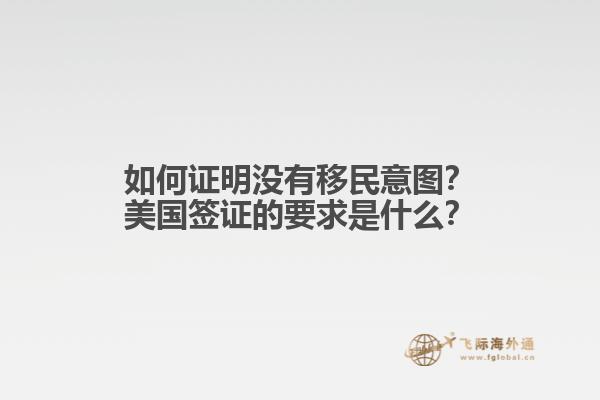 如何证明没有移民意图？美国签证的要求是什么？