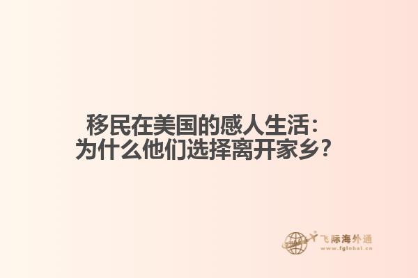 移民在美国的感人生活：为什么他们选择离开家乡？