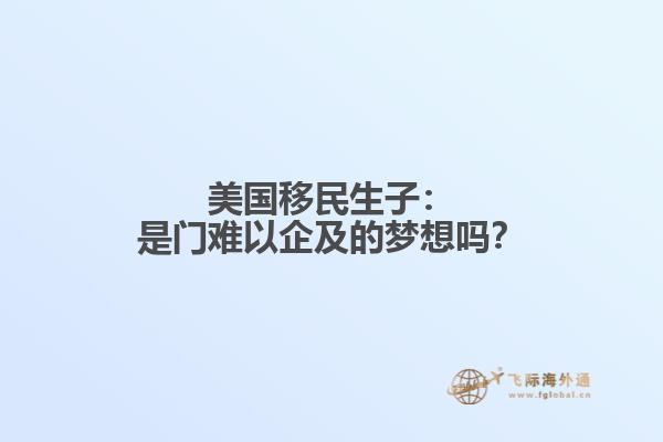 美国移民生子：是门难以企及的梦想吗？