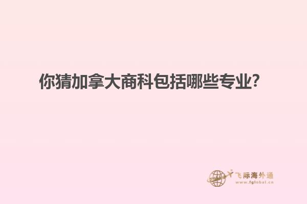 你猜加拿大商科包括哪些专业？