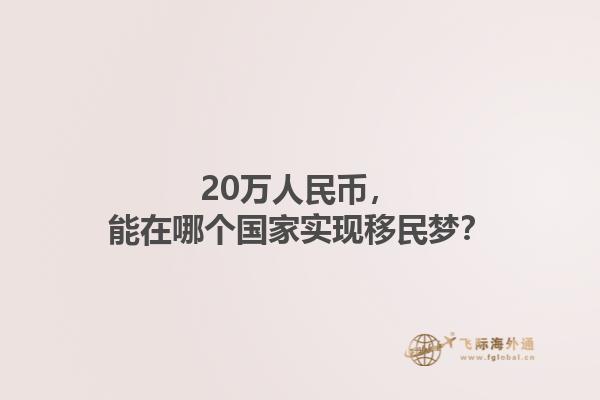 20万人民币，能在哪个国家实现移民梦？