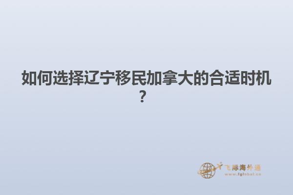 如何选择辽宁移民加拿大的合适时机？