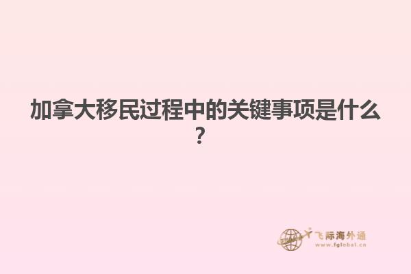 加拿大移民过程中的关键事项是什么？