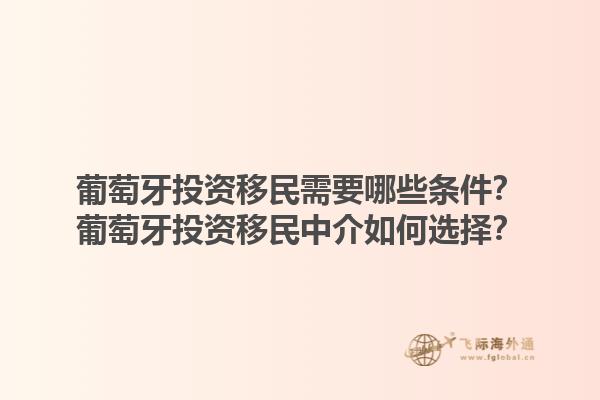 葡萄牙投资移民需要哪些条件？葡萄牙投资移民中介如何选择？1.jpg