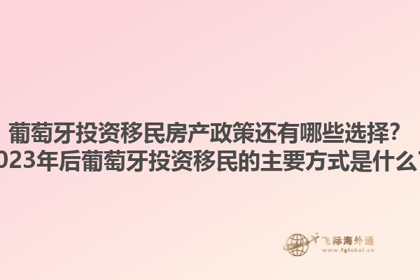 葡萄牙投资移民房产政策还有哪些选择？2023年后葡萄牙投资移民的主要方式是什么？1.jpg