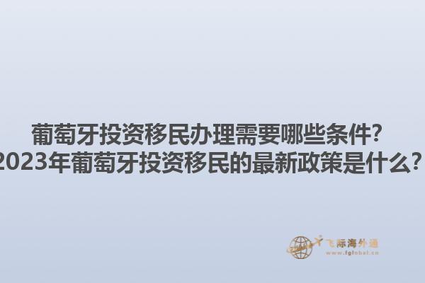 葡萄牙投资移民办理需要哪些条件？2023年葡萄牙投资移民的最新政策是什么？1.jpg