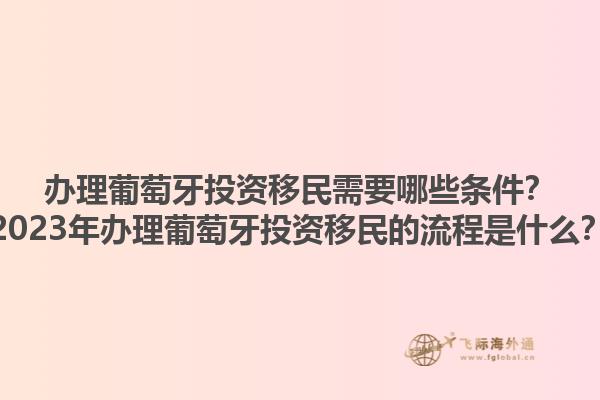 办理葡萄牙投资移民需要哪些条件？2023年办理葡萄牙投资移民的流程是什么？1.jpg