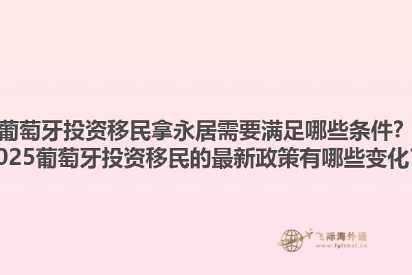 葡萄牙投资移民拿永居需要满足哪些条件？2025葡萄牙投资移民的最新政策有哪些变化？1.jpg