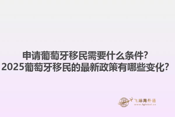 申请葡萄牙移民需要什么条件？2025葡萄牙移民的最新政策有哪些变化？1.jpg
