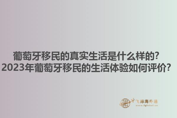 葡萄牙移民的真实生活是什么样的？2023年葡萄牙移民的生活体验如何评价？1.jpg