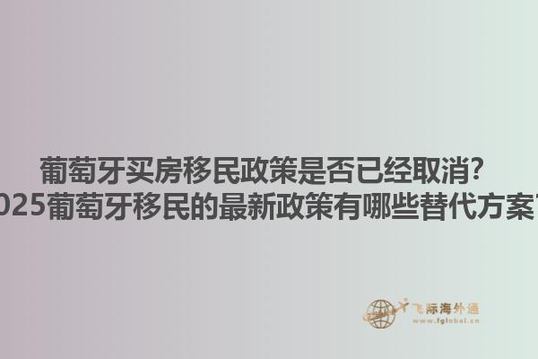 葡萄牙买房移民政策是否已经取消？2025葡萄牙移民的最新政策有哪些替代方案？1.jpg