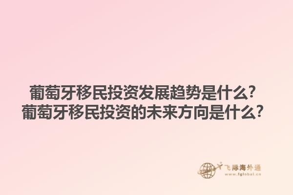 葡萄牙移民投资发展趋势是什么？葡萄牙移民投资的未来方向是什么？1.jpg
