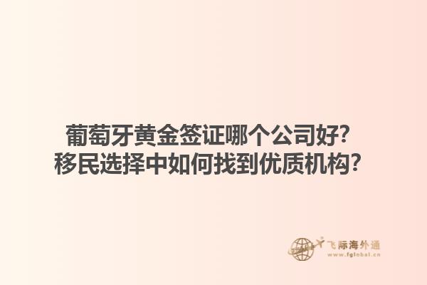 葡萄牙黄金签证哪个公司好？移民选择中如何找到优质机构？1.jpg