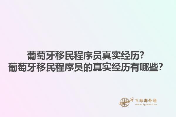 葡萄牙移民程序员真实经历？葡萄牙移民程序员的真实经历有哪些？1.jpg
