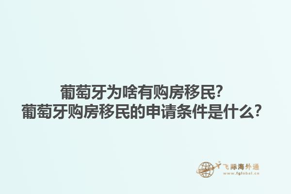 葡萄牙为啥有购房移民？葡萄牙购房移民的申请条件是什么？1.jpg