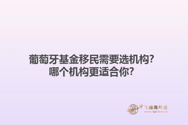 葡萄牙基金移民需要选机构？哪个机构更适合你？1.jpg