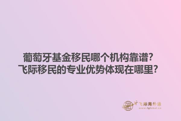 葡萄牙基金移民哪个机构靠谱？飞际移民的专业优势体现在哪里？1.jpg