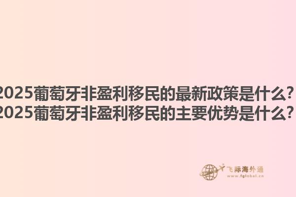 2025葡萄牙非盈利移民的最新政策是什么？2025葡萄牙非盈利移民的主要优势是什么？1.jpg