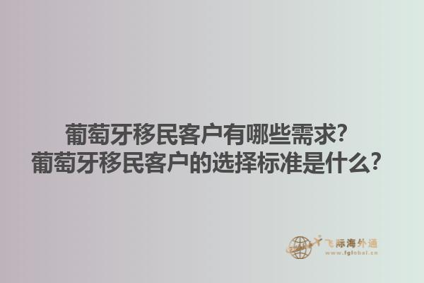 葡萄牙移民客户有哪些需求？葡萄牙移民客户的选择标准是什么？1.jpg