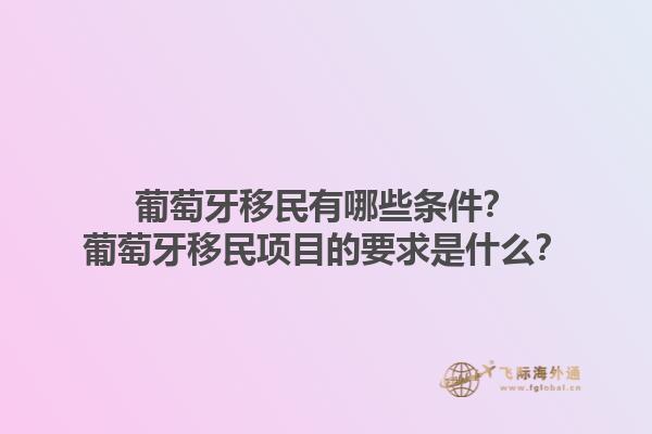葡萄牙移民有哪些条件？葡萄牙移民项目的要求是什么？1.jpg