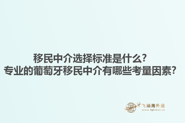 移民中介选择标准是什么？专业的葡萄牙移民中介有哪些考量因素？1.jpg