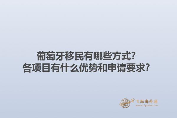 葡萄牙移民有哪些方式？各项目有什么优势和申请要求？1.jpg
