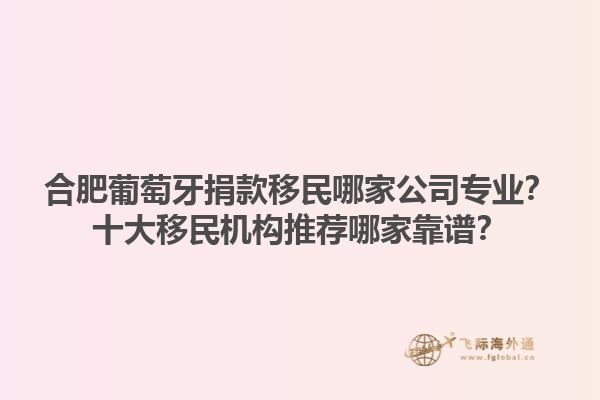 合肥葡萄牙捐款移民哪家公司专业？十大移民机构推荐哪家靠谱？1.jpg