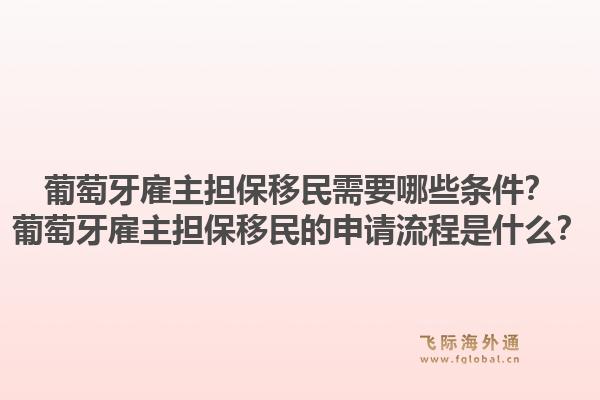 葡萄牙雇主担保移民需要哪些条件？葡萄牙雇主担保移民的申请流程是什么？1.jpg
