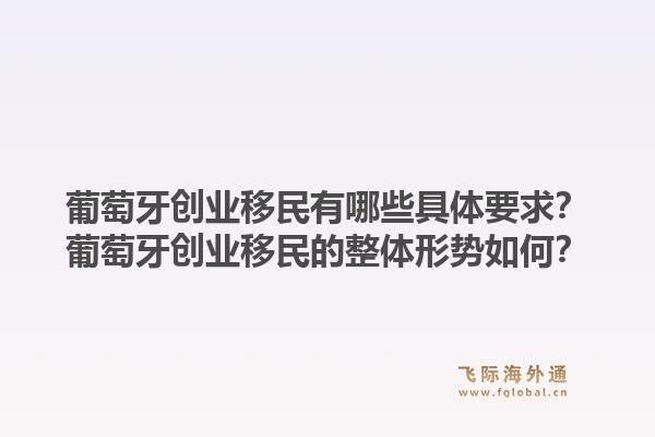 葡萄牙创业移民有哪些具体要求？葡萄牙创业移民的整体形势如何？1.jpg