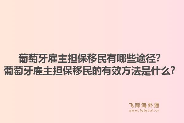 葡萄牙雇主担保移民有哪些途径？葡萄牙雇主担保移民的有效方法是什么？1.jpg
