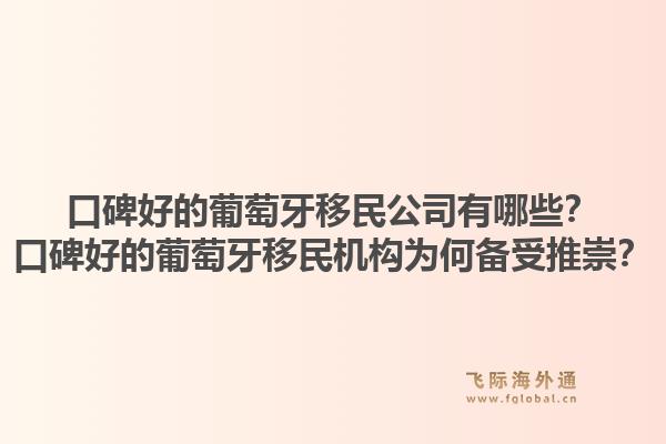口碑好的葡萄牙移民公司有哪些?口碑好的葡萄牙移民机构为何备受推崇?1.jpg