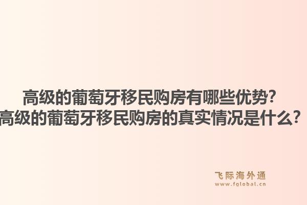 高级的葡萄牙移民购房有哪些优势?高级的葡萄牙移民购房的真实情况是什么?1.jpg