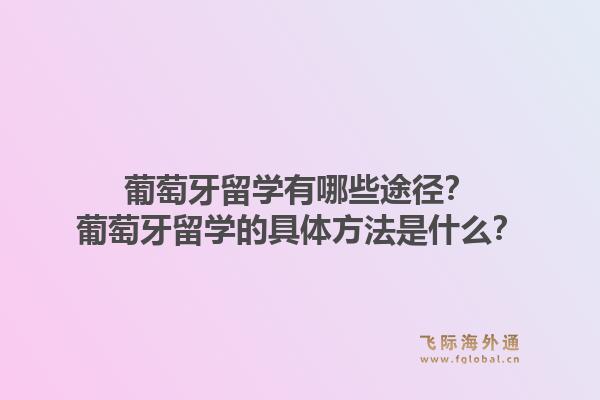 葡萄牙留学有哪些途径?葡萄牙留学的具体方法是什么?1.jpg