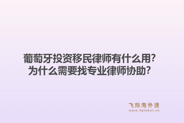葡萄牙投资移民律师有什么用?为什么需要找专业律师协助?1.jpg