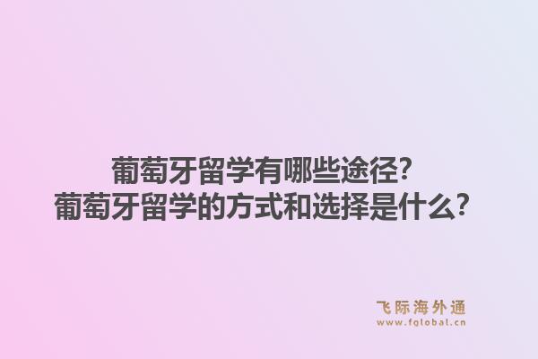 葡萄牙留学有哪些途径？葡萄牙留学的方式和选择是什么？1.jpg