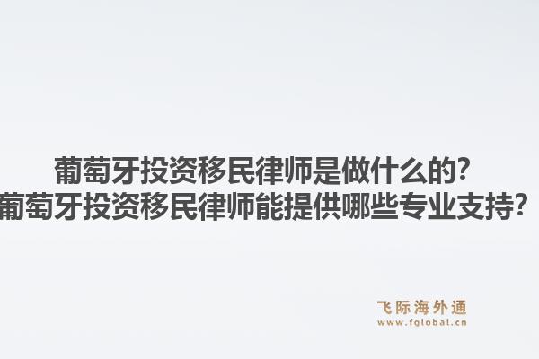 葡萄牙投资移民律师是做什么的?葡萄牙投资移民律师能提供哪些专业支持?1.jpg