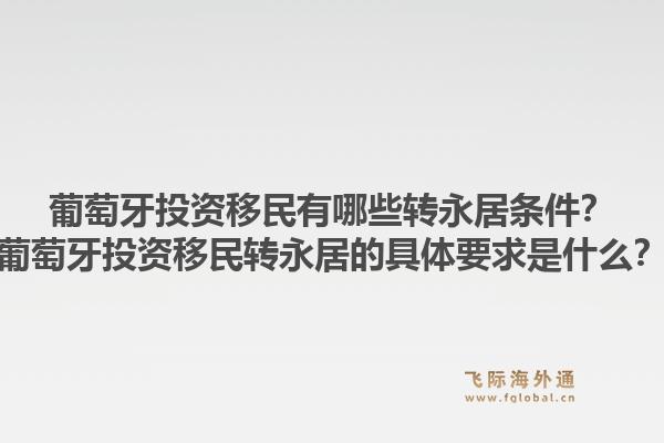 葡萄牙投资移民有哪些转永居条件？葡萄牙投资移民转永居的具体要求是什么？1.jpg