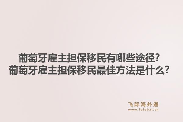 葡萄牙雇主担保移民有哪些途径？葡萄牙雇主担保移民最佳方法是什么？1.jpg