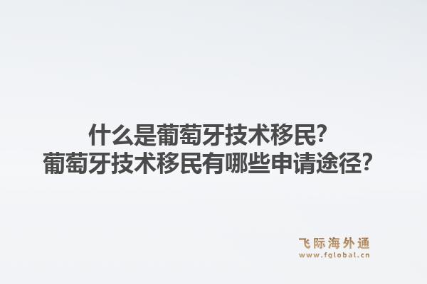 什么是葡萄牙技术移民？葡萄牙技术移民有哪些申请途径？1.jpg