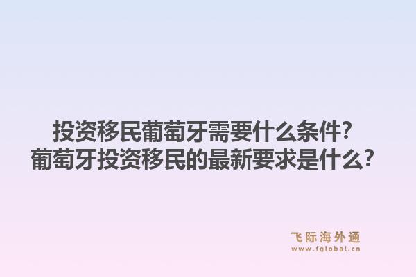 投资移民葡萄牙需要什么条件?葡萄牙投资移民的最新要求是什么?1.jpg