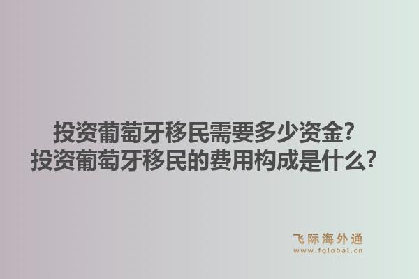 投资葡萄牙移民需要多少资金?投资葡萄牙移民的费用构成是什么?1.jpg