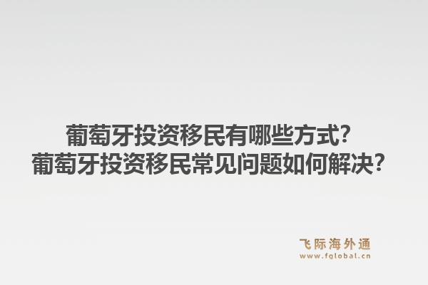 葡萄牙投资移民有哪些方式？葡萄牙投资移民常见问题如何解决？1.jpg