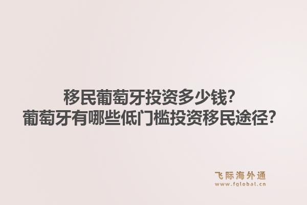 移民葡萄牙投资多少钱？葡萄牙有哪些低门槛投资移民途径？1.jpg
